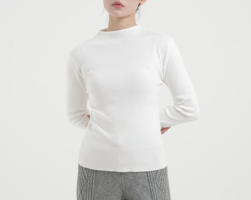 White Soft Knit Top