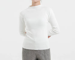 White Soft Knit Top