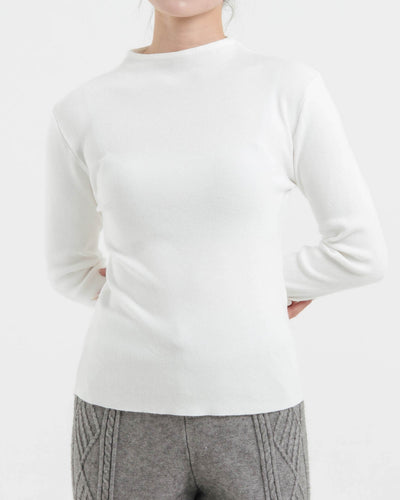 White Soft Knit Top