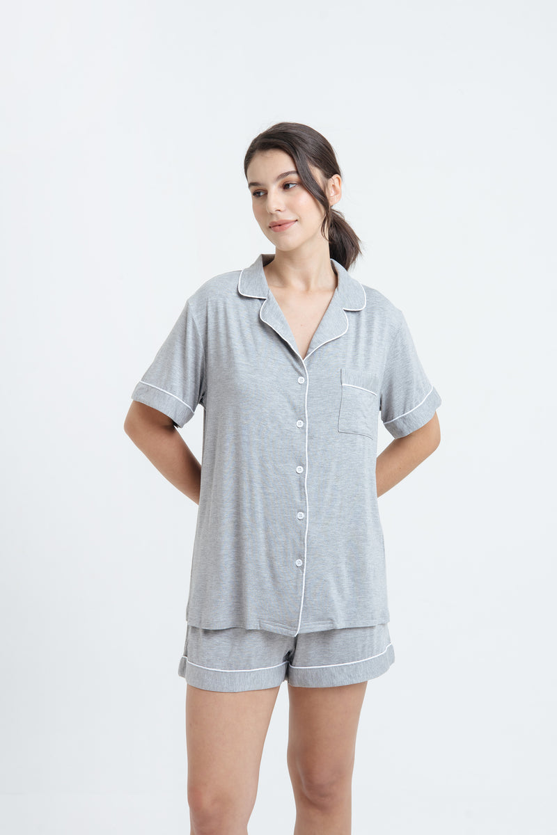 Heather Grey Bamboo Short Pyjamas