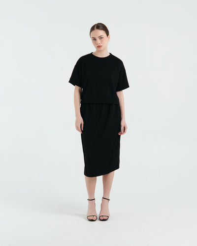 Black Bamboo Lyocell Skirt Set