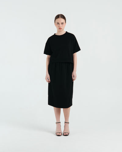 Black Bamboo Lyocell Skirt Set