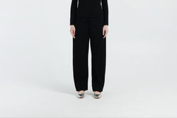 Black Bamboo Lyocell Barrel Pants