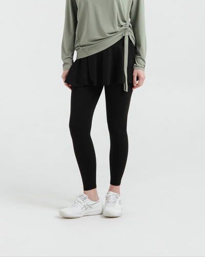 Black Active Skirt Leggings