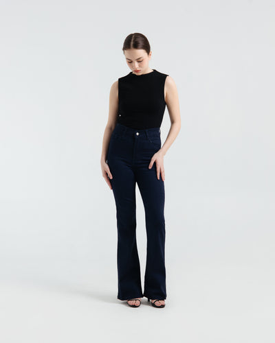 SAMPLE Sale Midnight Blue Elongating Flare Jeans