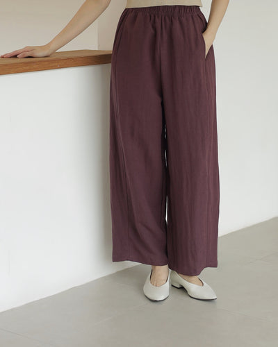 Wine Bamboo Linen Pants