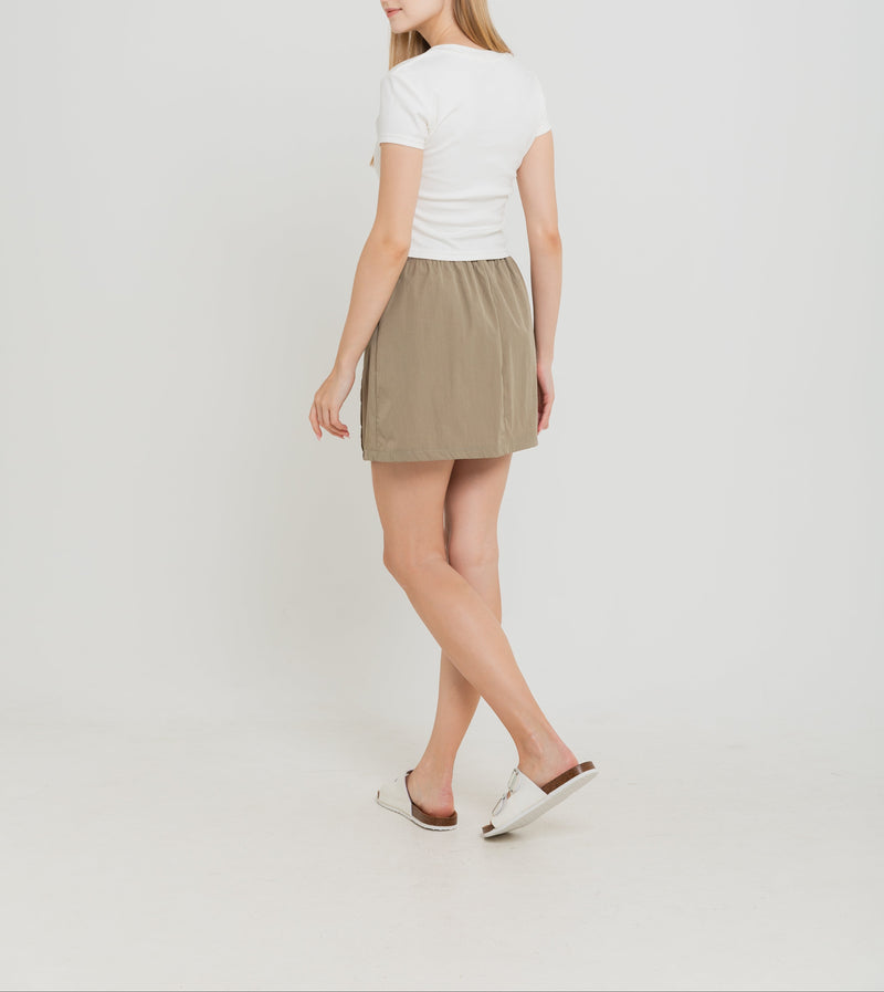 Taupe Penny Wrap Skorts