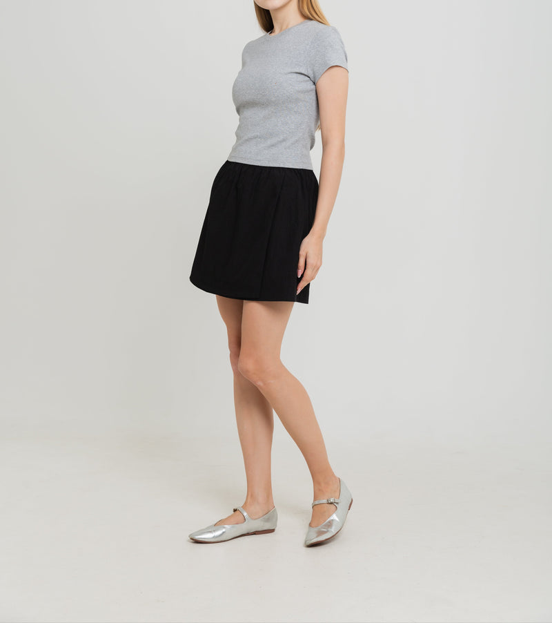 Black Penny Wrap Skorts