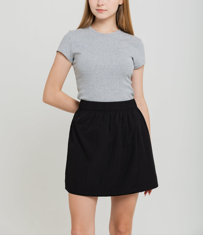 Black Penny Wrap Skorts