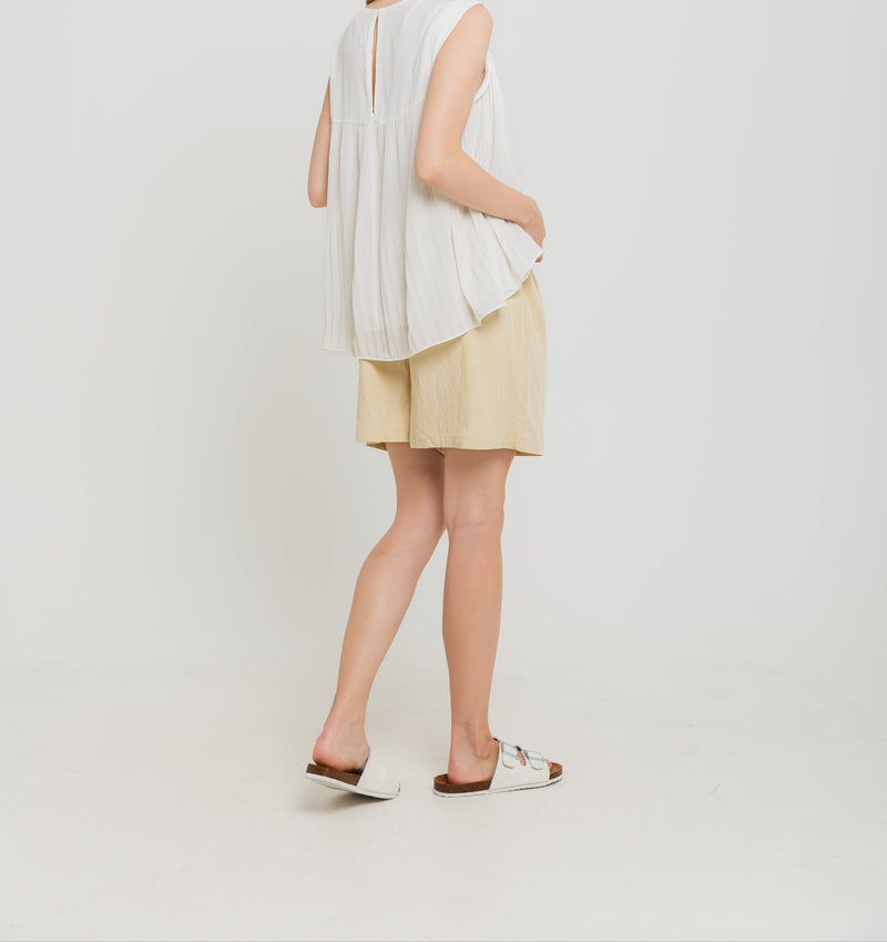 Beige Adjustable Maternity Shorts