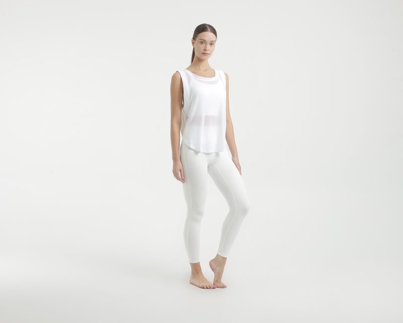 White Airy Mesh Top