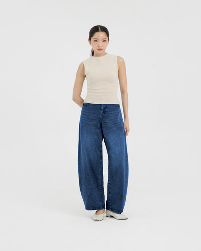 Dark Blue Everyday Barrel Jeans
