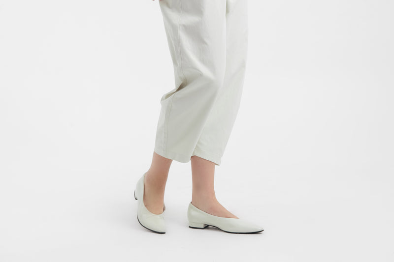 Cream Bamboo Barrel Pants