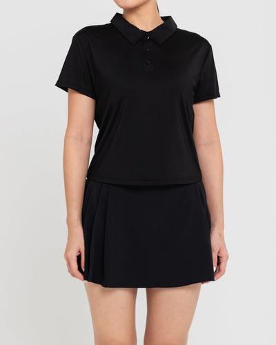 Black Lite Polo Top