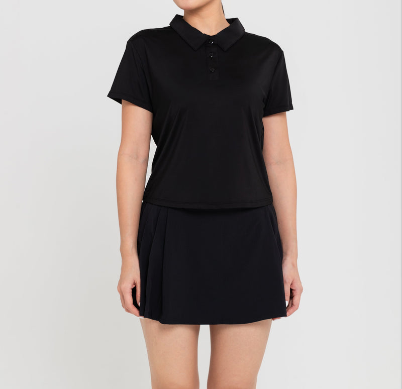 Black Lite Polo Top
