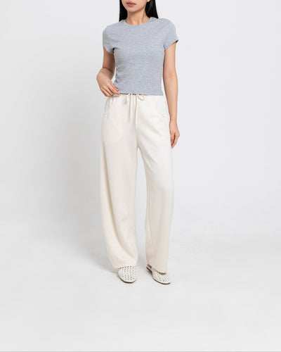 White Bamboo Lyocell Hailey Barrel Pants
