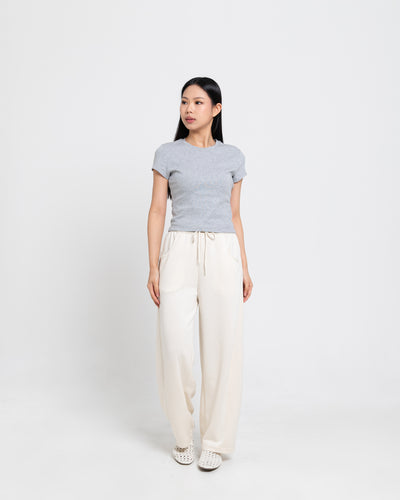 White Bamboo Lyocell Hailey Barrel Pants