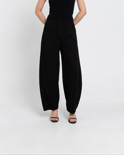 Black Bamboo Lyocell Hailey Barrel Pants