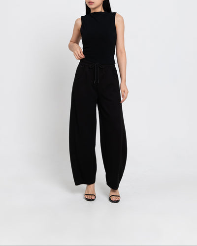 Black Bamboo Lyocell Hailey Barrel Pants