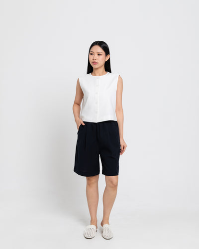 Navy City Linen Pants