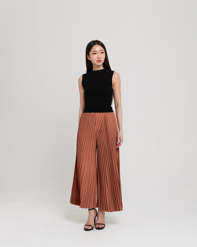 Terracotta Plie Pleated Pants