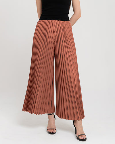 Terracotta Plie Pleated Pants