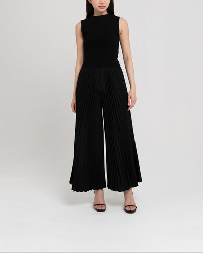 Black Plie Pleated Pants