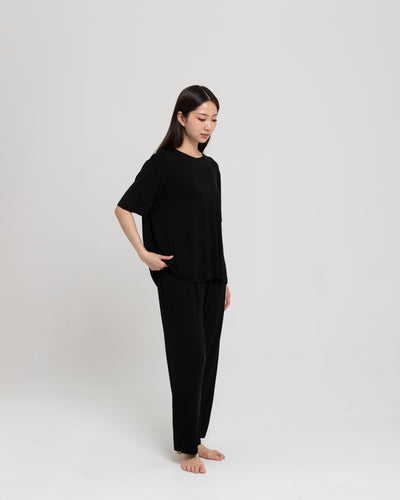 Black Airy Bamboo Easy Breezy Set