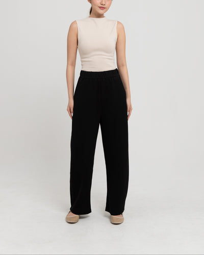 Black Bamboo Lyocell Everyday Barrel Pants