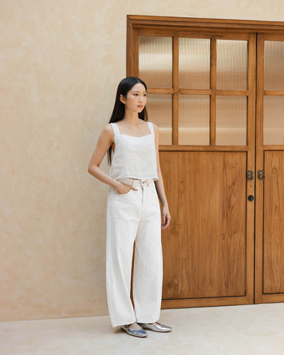 White Everyday Barrel Jeans
