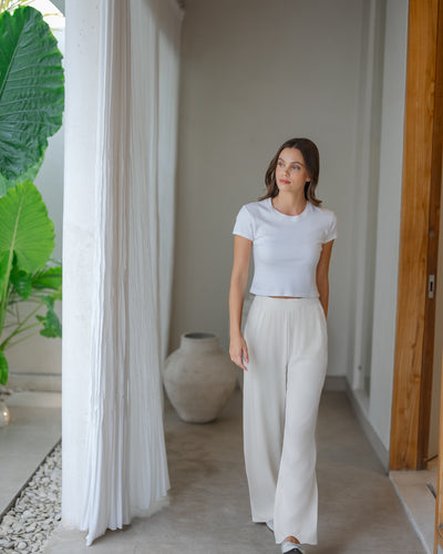 White Ultrasoft Bamboo 2.0 Loose Pants
