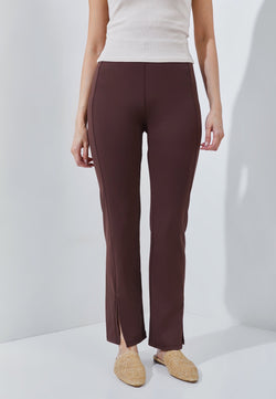 Brown Bamboo Slit Pants