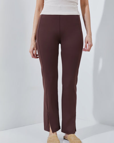 Brown Bamboo Slit Pants