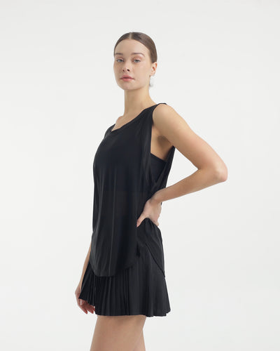 Black Airy Mesh Top
