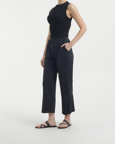 SAMPLE Sale Black Ice Cotton Slit Pants