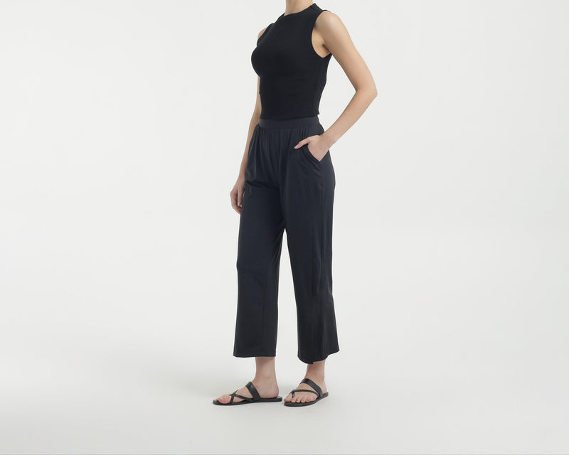 SAMPLE Sale Black Ice Cotton Slit Pants