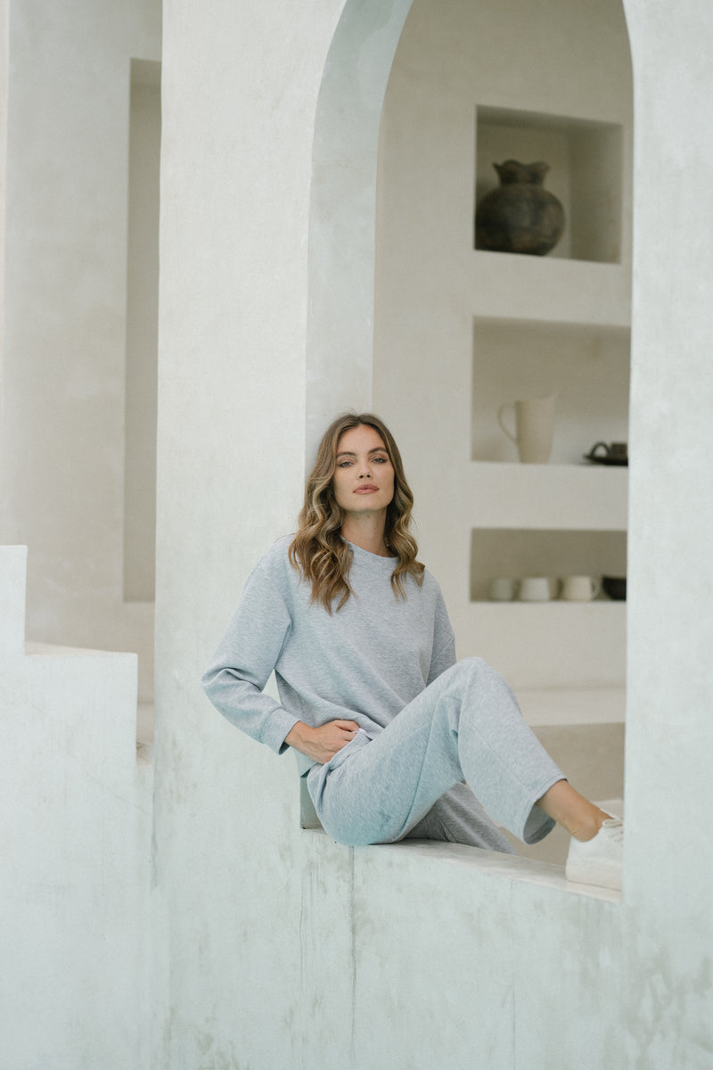Grey Bamboo Lyocell Long Set
