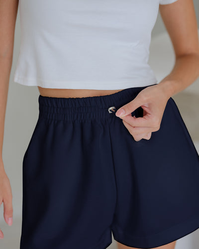 Navy Bamboo Lyocell Leisure Shorts