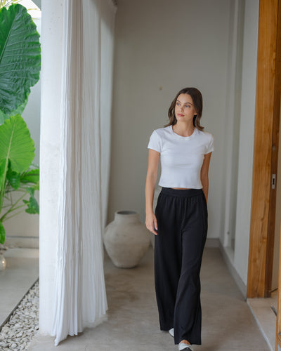 Black Ultrasoft Bamboo Loose Pants