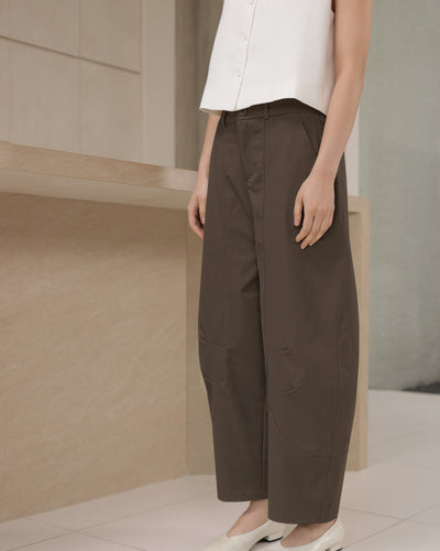 Brown Everyday Barrel Pants