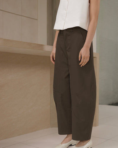 Brown Everyday Barrel Pants