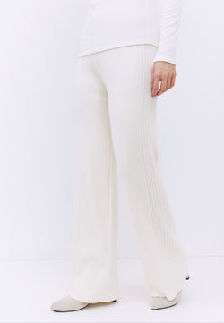 White Knit Winter Loose Pants