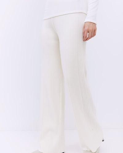 White Knit Winter Loose Pants