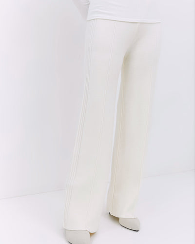 White Knit Winter Loose Pants