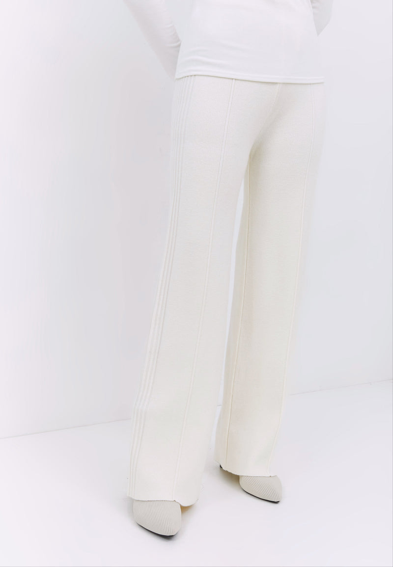 White Knit Winter Loose Pants