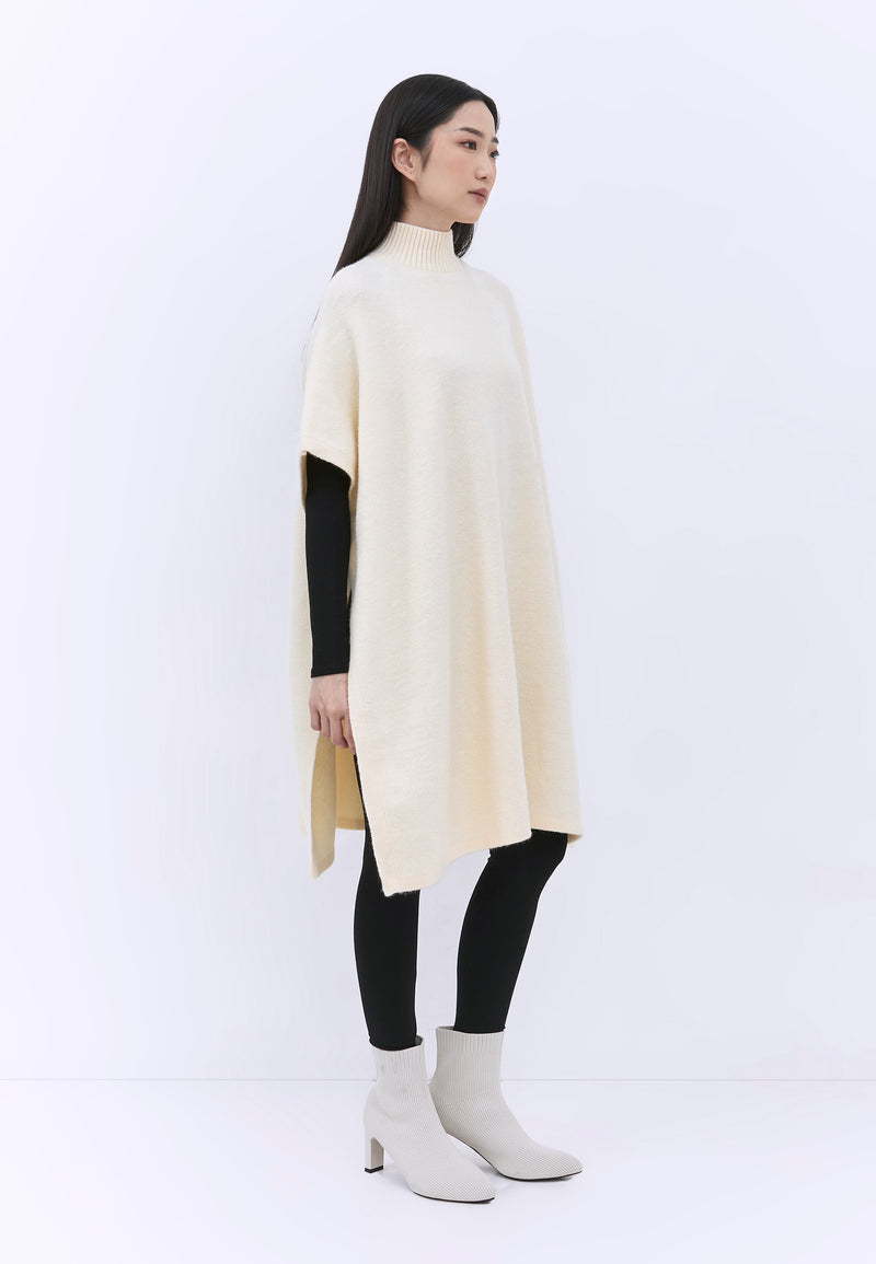 Cream Knit Winter Cape