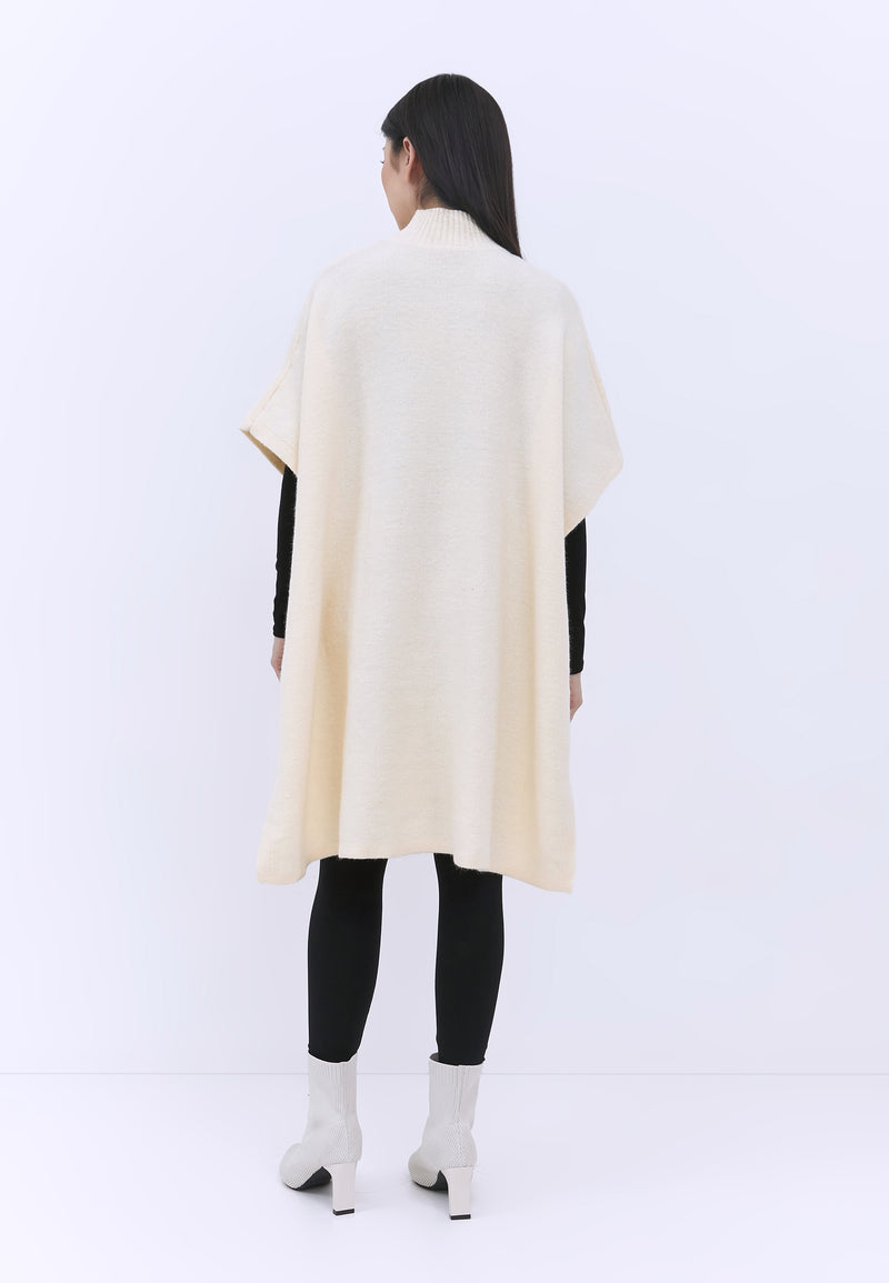 Cream Knit Winter Cape