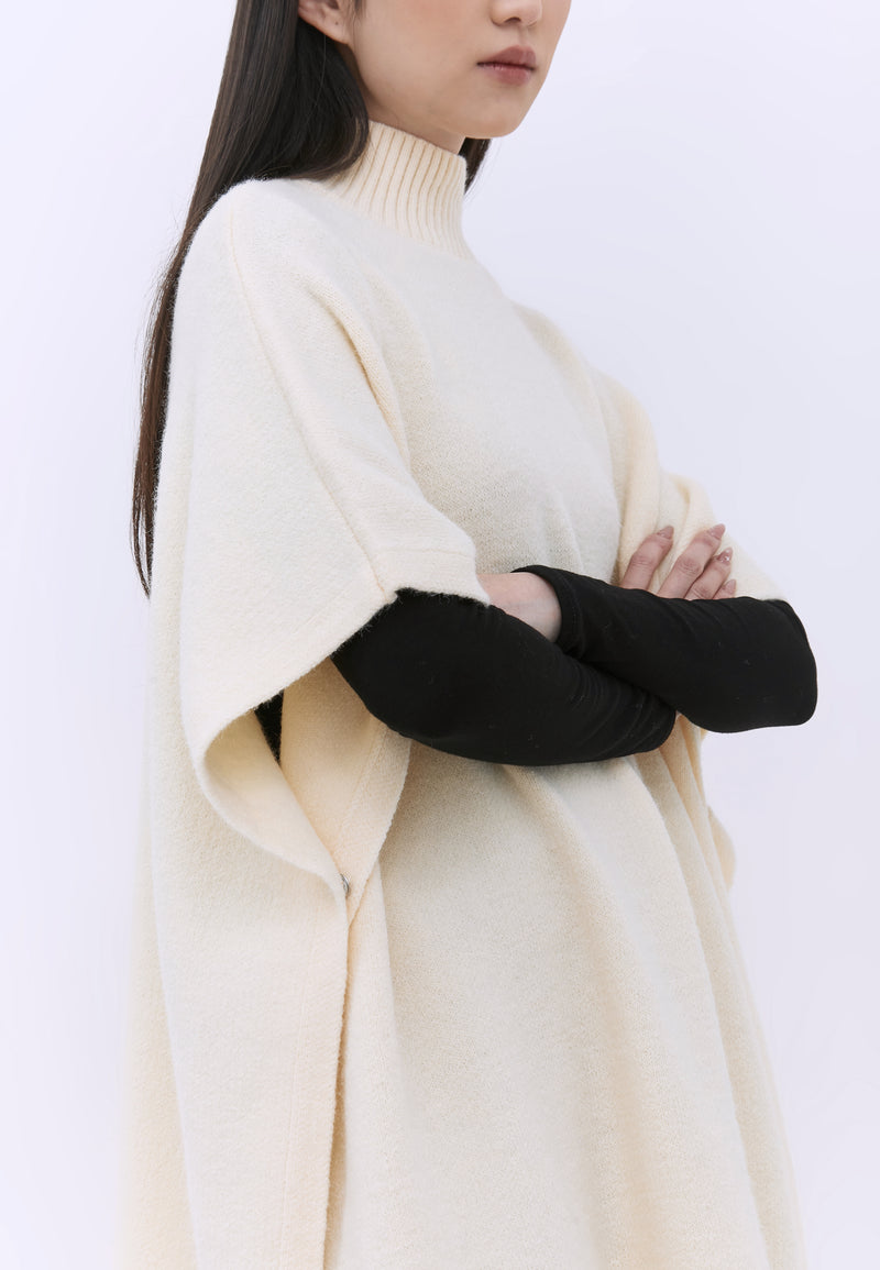 Cream Knit Winter Cape