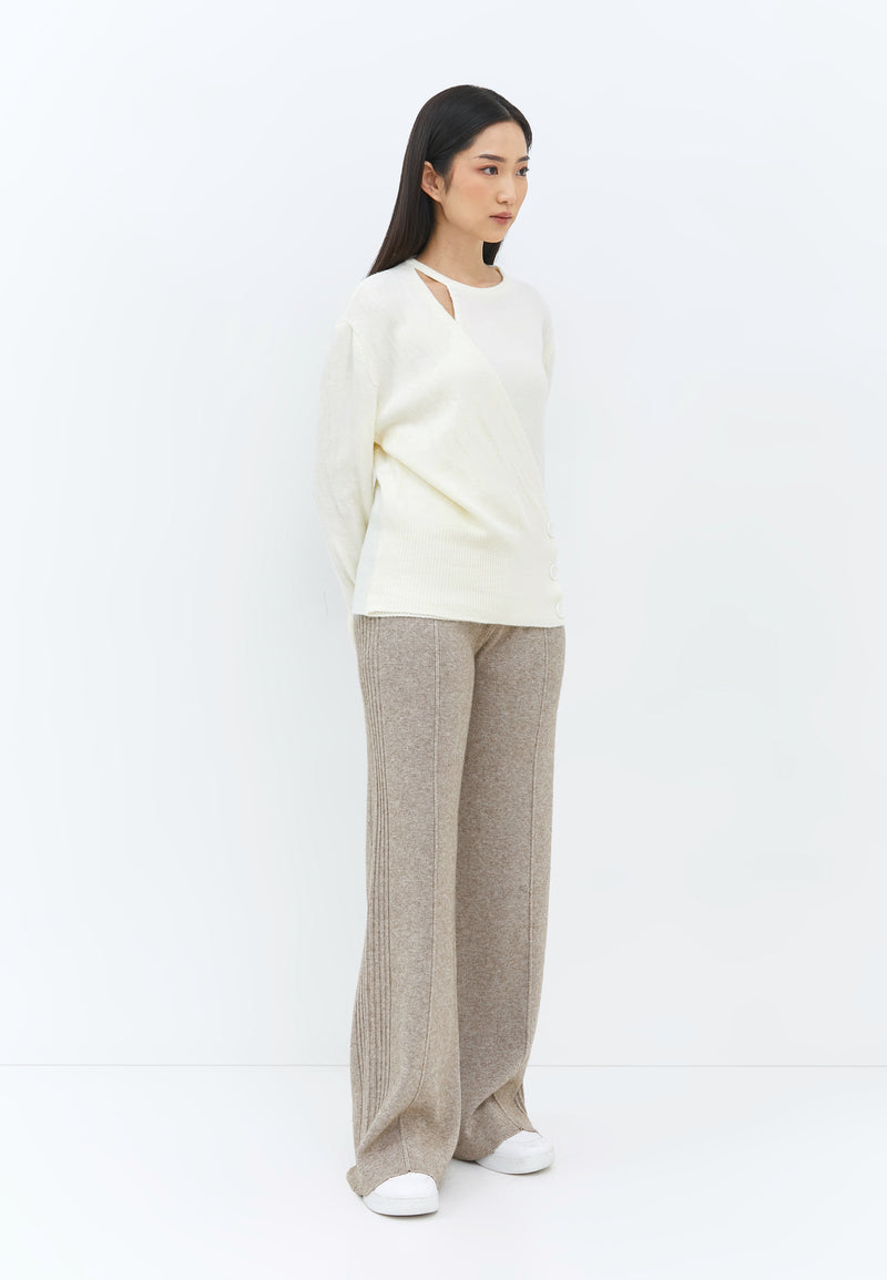 Taupe Knit Winter Loose Pants