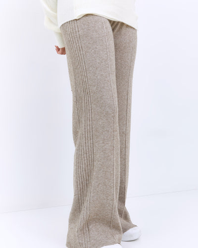 Taupe Knit Winter Loose Pants